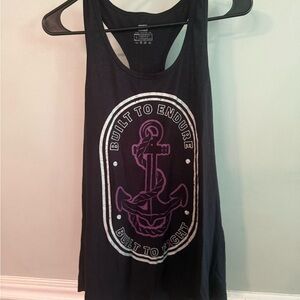 Black Tank Top with Anchor Graphic